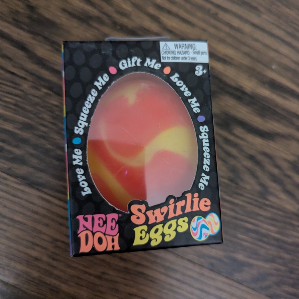 Nee Doh NeeDoh Swirlie Eggs Stress Toy by Schylling - Red Orange & Yellow Swirl
